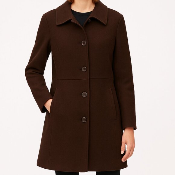 Vintage Style&Co Brown Wool Blend Single Breasted Lined Coat Size 20W - Picture 2 of 10